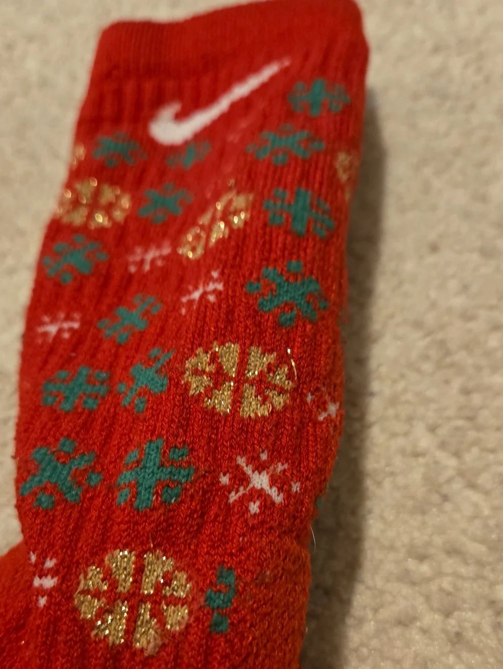 Nike Elite Dri-FIT Christmas Pattern Athletic Crewneck Socks Adult Large